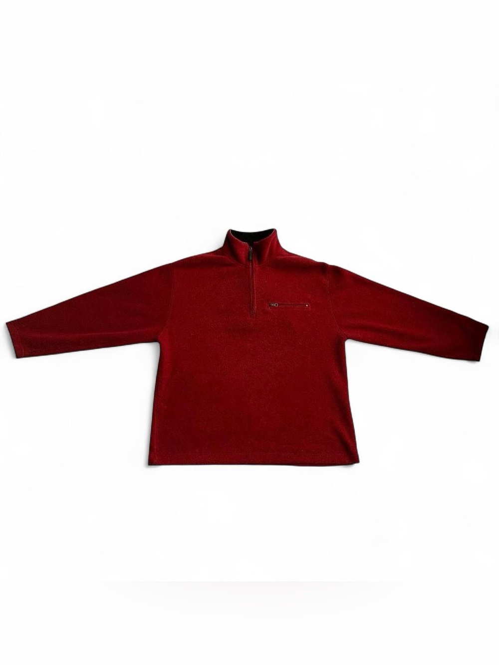 Vintage GAP Athletic Dark Red Fleece Quarter Zip Collared Oversized Sweater Sz M